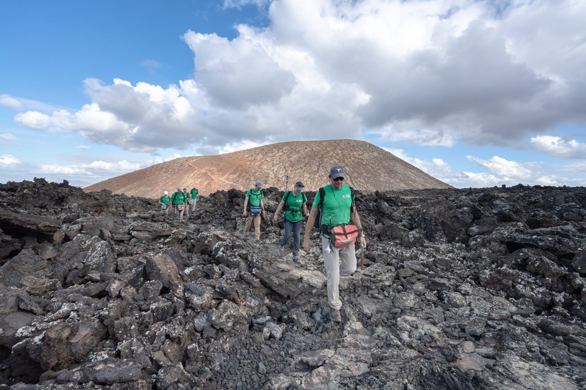 ESA and NASA astronauts training in the volcanic landscapes of Lanzarote
